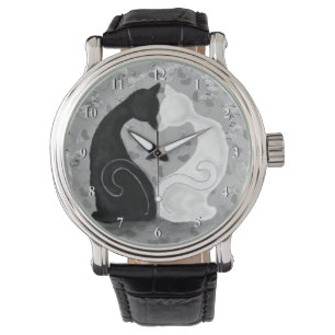 Schöne Liebe Cat Couple Watch Geschenk Armbanduhr