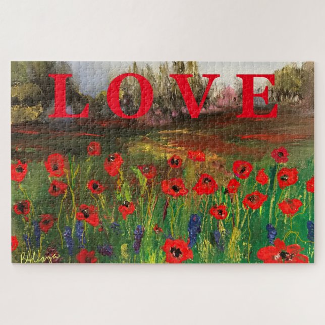 Schöne Liebe der Poppies verbreitet die Liebe Puzzle (Horizontal)
