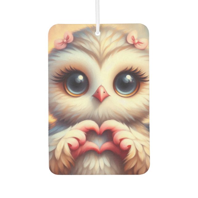 Schöne Liebe Herz Owl Autolufterfrischer (Vorderseite)