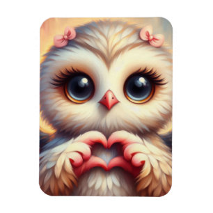Schöne Liebe Herz Owl Magnet