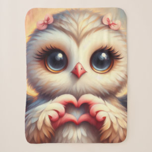 Schöne Liebe Herz Owl Sherpadecke