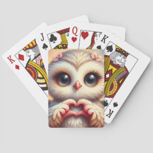 Schöne Liebe Herz Owl Spielkarten