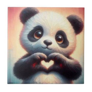 Schöne Liebe Herz Panda Fliese