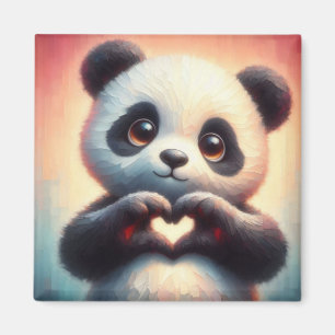Schöne Liebe Herz Panda Magnet