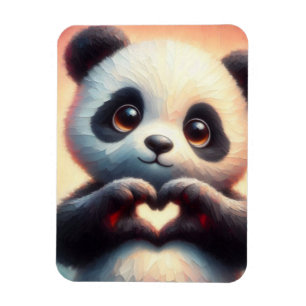 Schöne Liebe Herz Panda Magnet