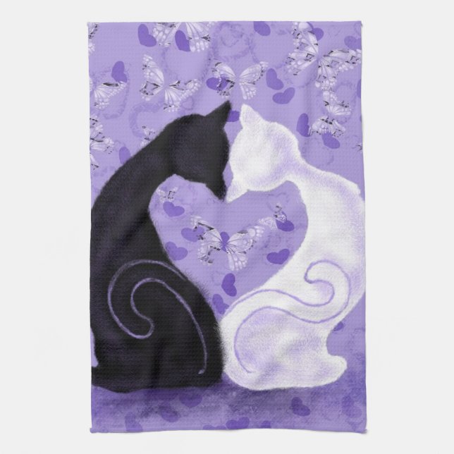 Schöne Liebe - Ihr Foto / Text / Name hinzufügen Geschirrtuch (Vertikal)