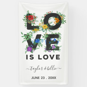 Schöne Liebe mit Blumen ist Liebe Gay Wedding Banner