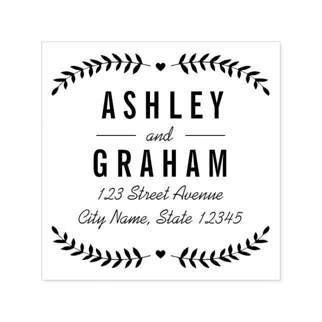 Schöne Liebe Personalisierte Gummi-Briefmarke Permastempel (Design)