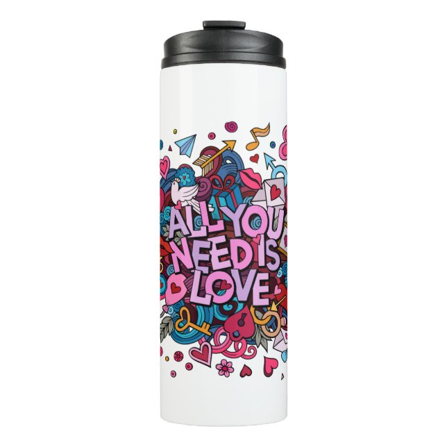 Schöne Liebe rosa Valentine's spezielle Tumbler. Thermosbecher (Vorderseite)