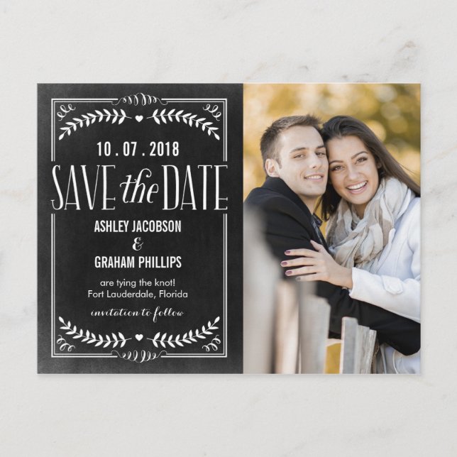 Schöne Liebe Save the Date Postkarte (Vorderseite)