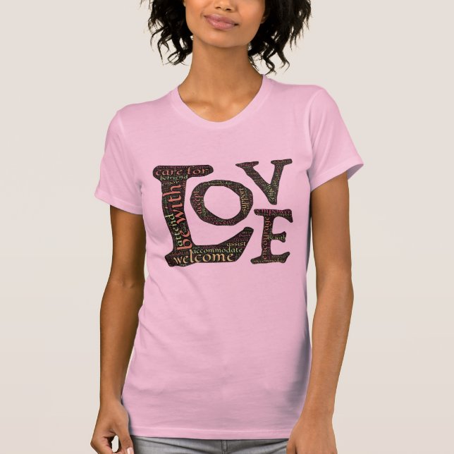 Schöne LIEBE WordArt - Verbreitung von Liebe und M T-Shirt (Vorderseite)