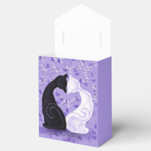 Schöne Liebeskatze Paar Lila Gefallen Box Geschenkschachtel