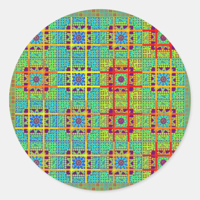 Schöne, liebevoll gestaltete Maya-Ethan Print Vekt Runder Aufkleber (Vorderseite)