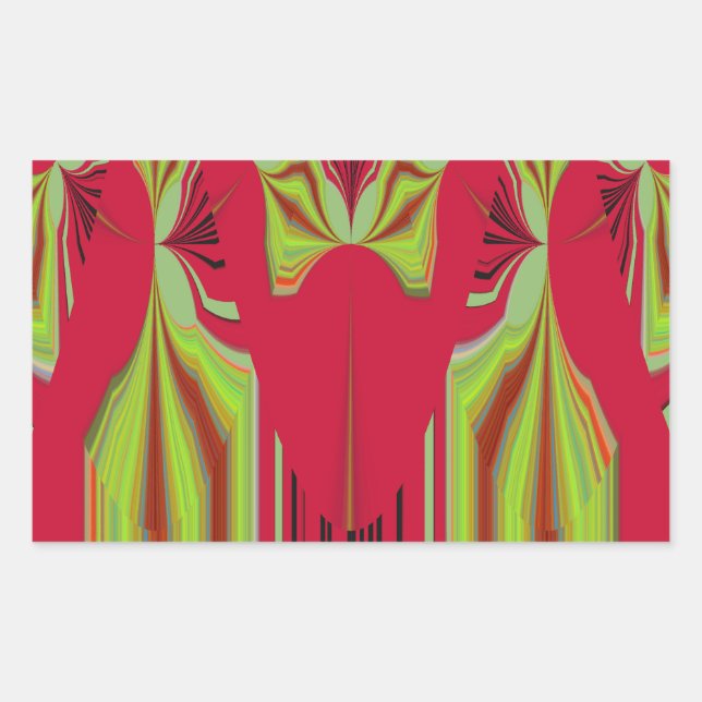 Schöne, liebevoll rote und gelbe afrikanische Trib Rechteckiger Aufkleber (Vorderseite)