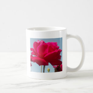 Schöne, liebevolle Rose Rot gegen Blau Kaffeetasse