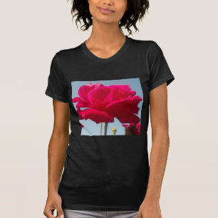 Schöne, liebevolle Rose Rot gegen Blau T-Shirt