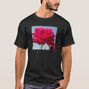 Schöne, liebevolle Rose Rot gegen Blau T-Shirt