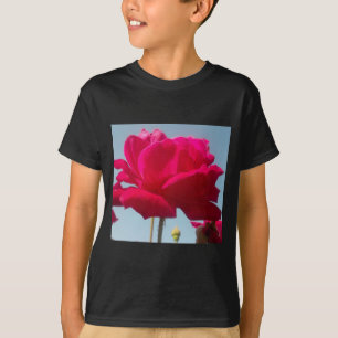 Schöne, liebevolle Rose Rot gegen Blau T-Shirt