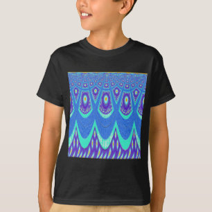 Schöne, liebliche Cyan-Blau-Batikdruck-Vektor-Kuns T-Shirt