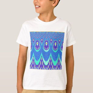 Schöne, liebliche Cyan-Blau-Batikdruck-Vektor-Kuns T-Shirt