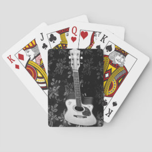 Schöne Liebliche Gitarre Afrikanisches Graustufen- Spielkarten