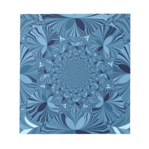 Schöne, liebliche, irisierende blaue Kaleidoskop-K Notizblock