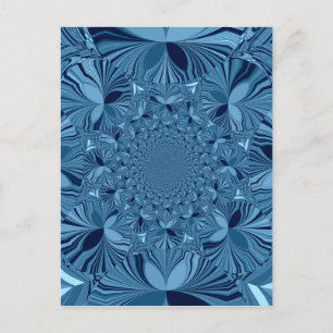 Schöne, liebliche, irisierende blaue Kaleidoskop-K Postkarte