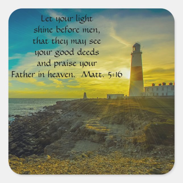 Schöne Lighthouse Bibel Verse Sticker (Vorderseite)