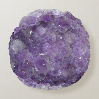 Schöne lila Amethyst heilende Kristalle Rundes Kissen