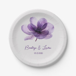 Schöne Lila Blume Hochzeit Pappteller