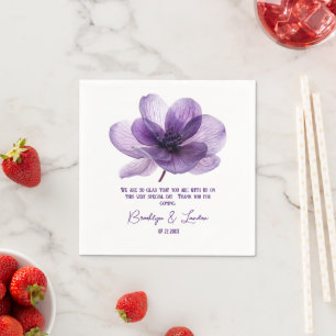 Schöne Lila Blume Hochzeit Serviette
