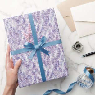 Schöne lila Blumen Geburtstag Geschenkpapier