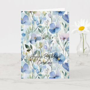 Schöne lila Blumen Geburtstag Karte