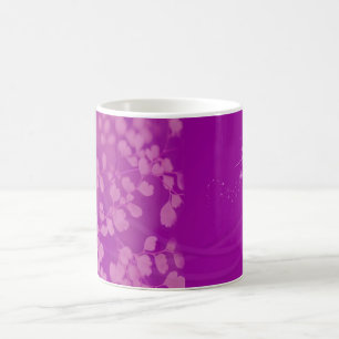 Schöne lila Blumen Glitter Dekorative Banner Kaffeetasse