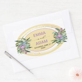 Schöne Lila botanische Hochzeit Rechteckiger Aufkleber
