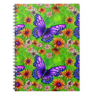 Schöne Lila Butterfly Blume Wiese Notizblock