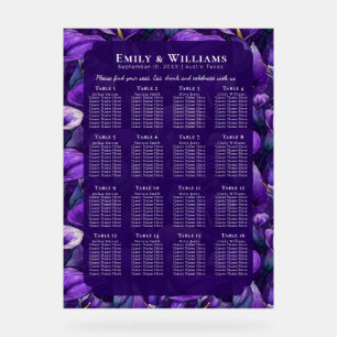 Schöne lila Calla-Lilien Fantasy Boho-Hochzeit Acrylschild