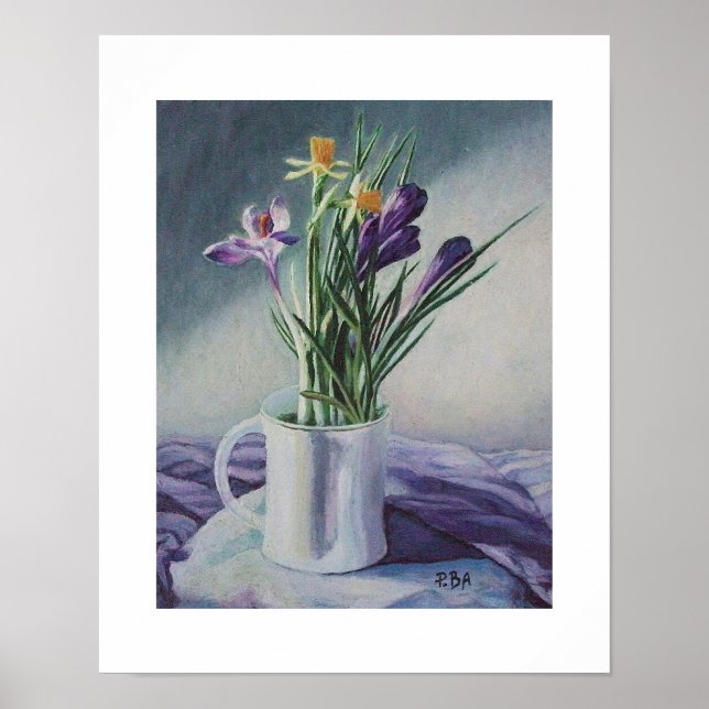 Schöne lila Crocuses schmeicheln Poster (Vorne)