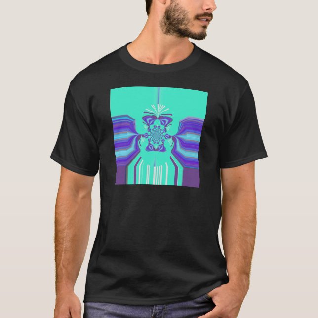 Schöne Lila Cyan Iridescent Blue Vektorfarbe T-Shirt (Vorderseite)