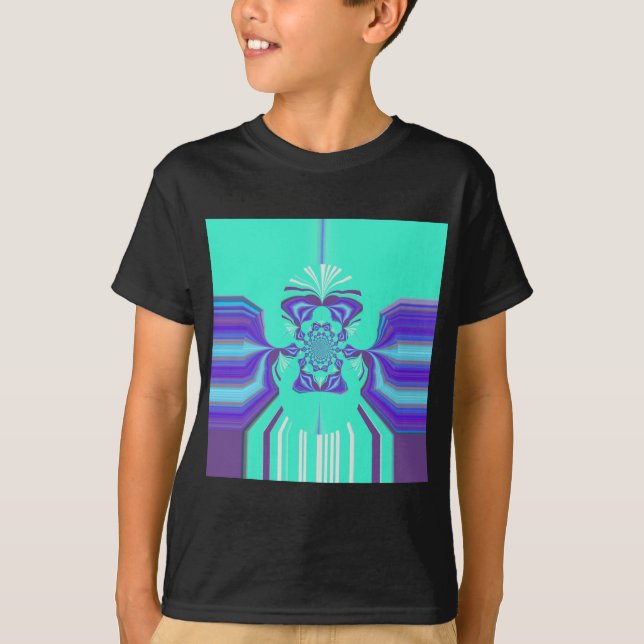 Schöne Lila Cyan Iridescent Blue Vektorfarbe T-Shirt (Vorderseite)