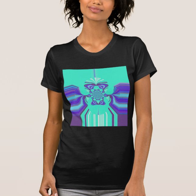Schöne Lila Cyan Iridescent Blue Vektorfarbe T-Shirt (Vorderseite)