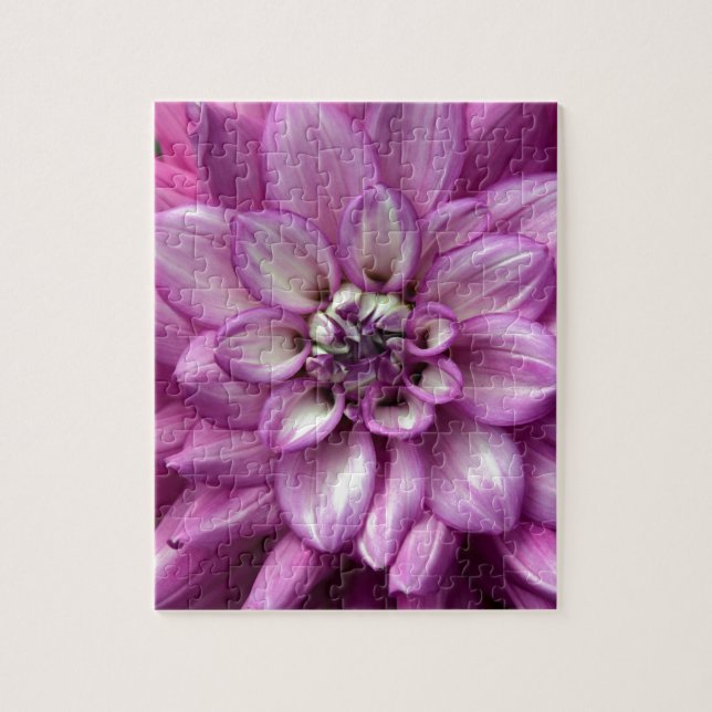 Schöne lila Dahlia Blume Puzzle (Vertikal)