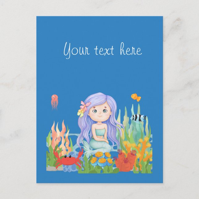 Schöne LILA Haarbietung im Meer Postkarte (Vorderseite)