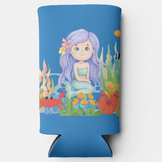 Schöne LILA Haarbietung im Meer Selters Dosenkühler (Vorderseite)