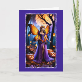 Schöne Lila Halloween-Karte Karte