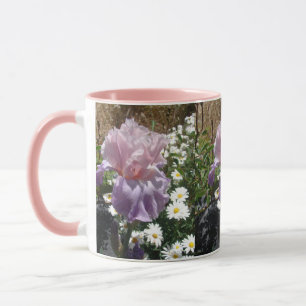 Schöne Lila Iris Blume Blumenstrauß Foto Tasse