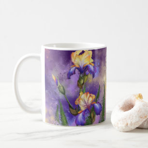 Schöne Lila Iris Blume Kaffee Tasse - Malerei