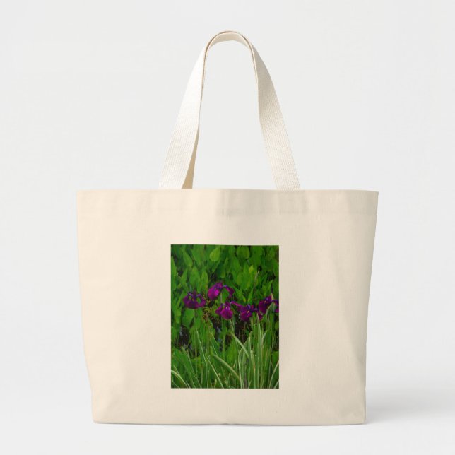 Schöne Lila Iris Jumbo Stoffbeutel (Vorne)