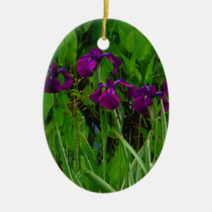 Schöne Lila Iris Keramik Ornament