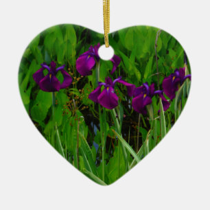 Schöne Lila Iris Keramik Ornament